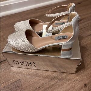 Badgley Mischka Pearl Embellished Heels